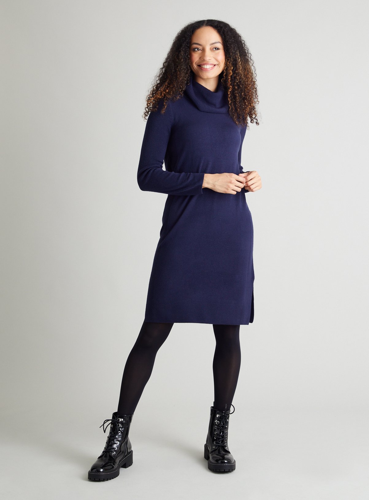 Buy Navy Soft Touch Roll Neck Jumper ...